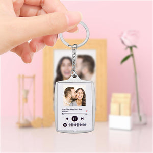 Scannable Spotify Code Keychain Custom Photo Music Keychain - MadeMineAU