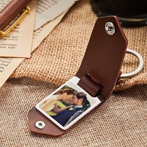 Couple Gifts Custom Leather Keychain Personalized Engrave Keychain Anniversary Gift For Couple - MadeMineAU