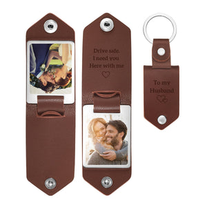 Couple Gifts Custom Leather Keychain Personalized Engrave Keychain Anniversary Gift For Couple - MadeMineAU