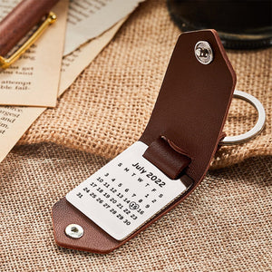 Couple Gifts Custom Leather Keychain Personalized Engrave Keychain Anniversary Gift For Couple - MadeMineAU