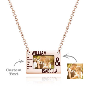 Personalized Carve Words and Photos Necklace Gift Creative Romance Gift for Valentine Lovers Family Festival Necklace - soufeelus