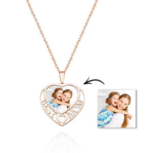 Custom Photo Love Heart Picture Pendant Necklace Small Jewelry For Her