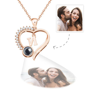 Custom Projection Necklace Custom Letter Heart-shaped Design Gifts - MadeMineAU