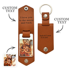 Couple Gifts Custom Leather Keychain Personalized Engrave Keychain Anniversary Gift For Couple - MadeMineAU