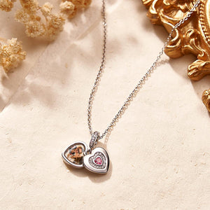 Custom Photo Charm with Necklace Individual Personalized Photo Charm with Heart Birthstone Photo Gift