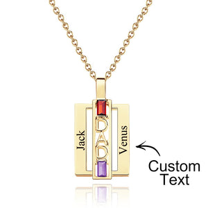 Custom Birthstone DAD Necklace Engraved Fashionable Jewelry Father's Day Gift - MadeMineAU