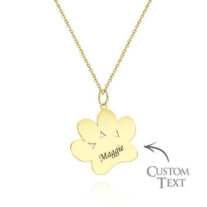 Lovely Engravable Pet Paw Necklace Dog Paw Pendant For Pet Lovers - soufeelus