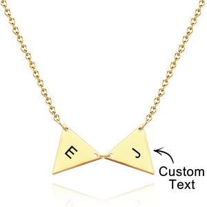 Custom Initial Triangle Necklace Triangle Tags Bridesmaid Gift Wedding Gift Best Friends Birthday Gifts for Her - soufeelus