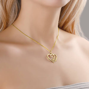 Custom Overlapping Heart Two Name Necklace Nameplates Necklace14k Gold Plated For Her - MadeMineAU