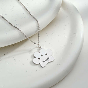 Lovely Engravable Pet Paw Necklace Dog Paw Pendant For Pet Lovers