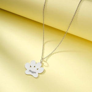 Lovely Engravable Pet Paw Necklace Dog Paw Pendant For Pet Lovers