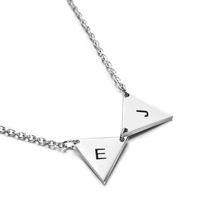 Custom Initial Triangle Necklace Triangle Tags Bridesmaid Gift Wedding Gift Best Friends Birthday Gifts for Her