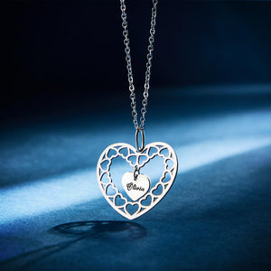 Custom Engraved Necklace Heart Necklace Gift for Her