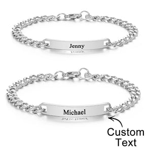 Custom Engraved Bracelet Set Personalized Fashion Bracelet For Couples Unique Personalized Bracelets for Valentines' Day Gifts - MadeMineAU