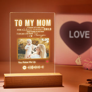 TO MY MOM - Custom Spotify Glass Plaque/Keychain/Night Light Gifts Mother's Day Gifts