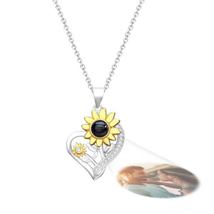 Custom Projection Necklace You are My Sunshine Sunflower Couple Gift - MadeMineAU