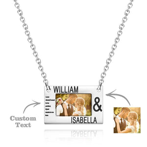 Personalized Carve Words and Photos Necklace Gift Creative Romance Gift for Valentine Lovers Family Festival Necklace - soufeelus