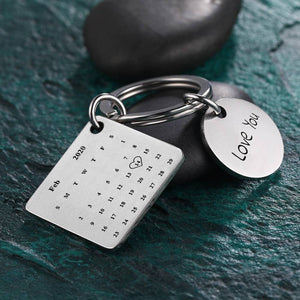 Personalized Calendar Key-chain Significant Date Marker Gift for Couples - MadeMineAU