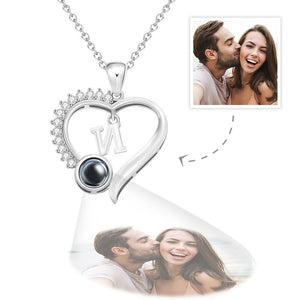 Custom Projection Necklace Custom Letter Heart-shaped Design Gifts - MadeMineAU