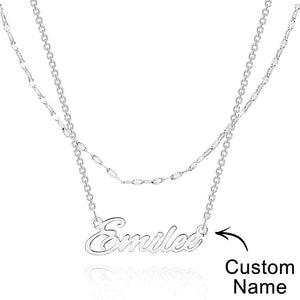 Layered Custom Necklace Personnalized Name Necklace Anniversary Gifts for Her - soufeelus