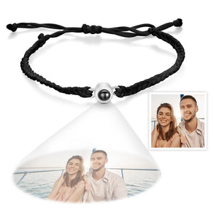 Custom Photo Projection Bracelet Simple Woven Couple Gifts - MadeMineAU