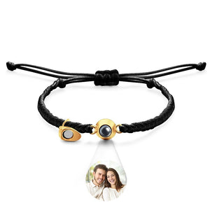 Custom Projection Bracelet Custom Letter Woven Heart Magnetic Couple Gift - MadeMineAU