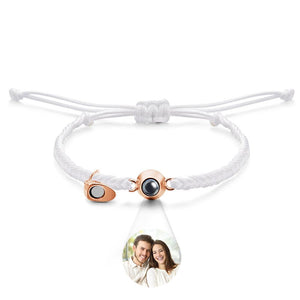 Custom Projection Bracelet Custom Letter Woven Heart Magnetic Couple Gift - MadeMineAU
