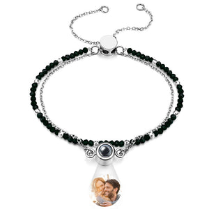Personalized Photo Projection Crystal Double Layers Bracelet - MadeMineAU