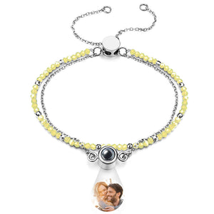 Personalized Photo Projection Crystal Double Layers Bracelet - MadeMineAU