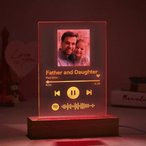 Father's Day Gift Custom Spotify Bluetooth Speaker Acrylic Night Light with 7 Colors