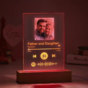 TO MY FATHER - Custom Scannable Spotify Code Music Acrylic Glass Night Light