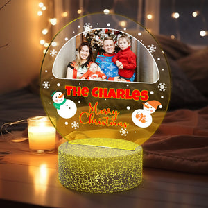Christmas Gifts Custom Photo Engraved Night Light Gifts For Children Snowman