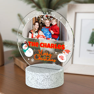 Christmas Gifts Custom Photo Engraved Night Light Gifts For Children Snowman