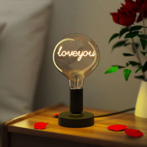 Custom Night Light Bulb Love Edison Bulbs Desktop Lamp Couple Gifts Wedding Proposal Gifts - MadeMineAU