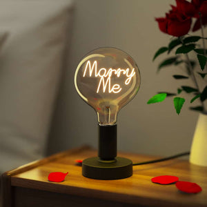 Custom Night Light Bulb Love Edison Bulbs Desktop Lamp Couple Gifts Wedding Proposal Gifts - MadeMineAU