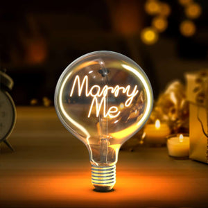 Custom Night Light Bulb Love Edison Bulbs Desktop Lamp Couple Gifts Wedding Proposal Gifts - MadeMineAU