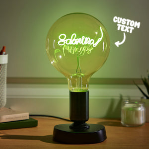 Custom Text Vintage Edison Led Filament Modeling Lamp Soft Light Bulbs Decorative Green Light Led - MadeMineAU