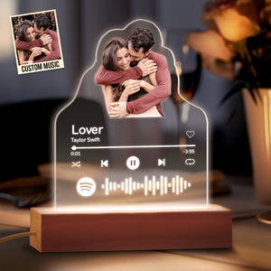 Personalized Photo Acrylic Lamp Custom Night Light Gift for Couple Home Decor - MadeMineAU