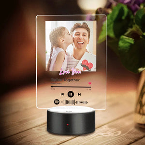 Father's Day Gift Custom Spotify Code 7 Colors Music Night Light with Text Scannable Night Light