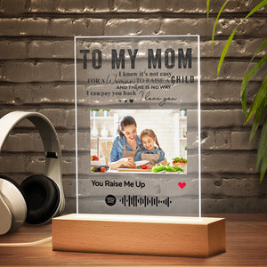 TO MY MOM - Custom Spotify Glass Plaque/Keychain/Night Light Gifts Mother's Day Gifts