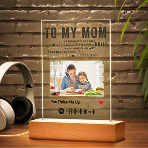 TO MY MOM - Custom Spotify Glass Plaque/Keychain/Night Light Gifts Mother's Day Gifts