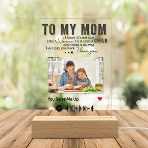 TO MY MOM - Custom Spotify Glass Plaque/Keychain/Night Light Gifts Mother's Day Gifts