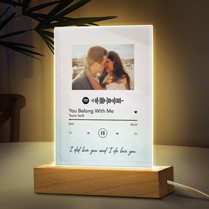 Personalized Spotify Night Light Custom Spotify Plaque Personalized Acrylic Song with Photo Anniversary Gifts