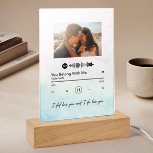 Personalized Spotify Night Light Custom Spotify Plaque Personalized Acrylic Song with Photo Anniversary Gifts