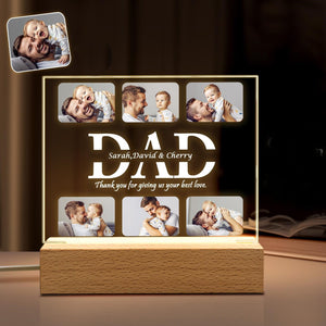 Father's Day Gifts Custom Photo Engraved Night Light Gifts For Dad