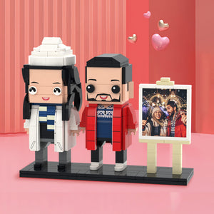 Valentine's Day Gifts Full Body Customizable 2 People Photo Frame Custom Brick Figures - MadeMineAU