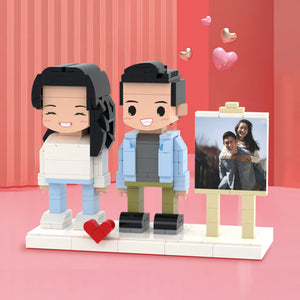 Surprise Gifts Full Body Customizable 2 People Photo Frame Custom Cute Brick Figures - MadeMineAU