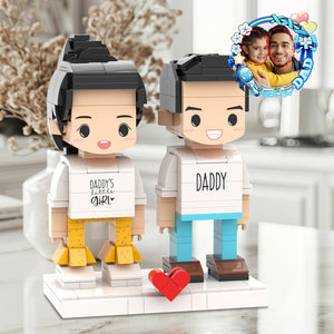 Matching Shirt Daddy's Little Girl Customizable Head 2 People Custom Brick Figures for Daddy On Dad's Day - MadeMineAU