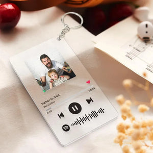 Custom Scannable Spotify Code Music Keychain for New Dad First Father's Day Gifts