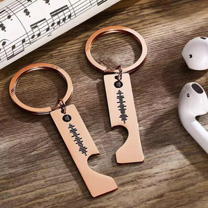 Gifts For Father Scannable Custom Spotify Code Keyring 2pcs a Set-Gift Best Gift Choice Father's Day Gifts